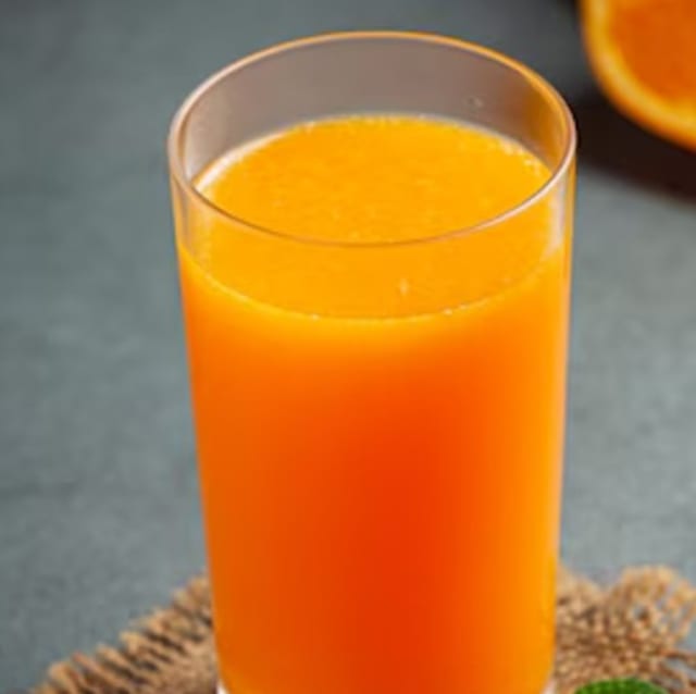 Freshly Squeezed Orange Carrot Juice.